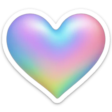 Rainbow heart pastel sticker
