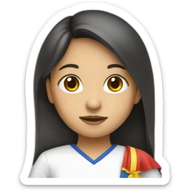 Girl holding china flag  sticker