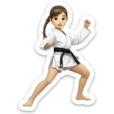 niña taekwondo sticker