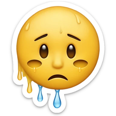 Грустный смайлик бьётся головой о стену sticker