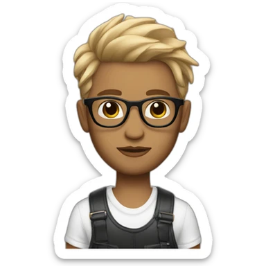 a wanna be creative director sithe skin hipster look sticker