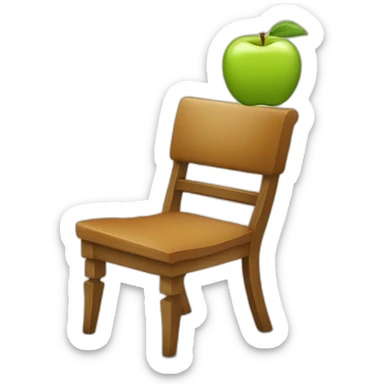 Cheval qui bout du jus de pomme sur une chaise sticker