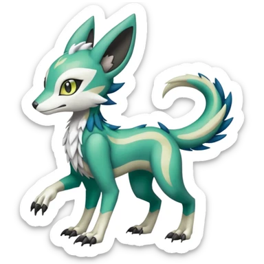 Meloetta-Vernid-Trico-Sergal-Pokémon-Digimon-Fakémon-fusion-hybrid-creature sticker