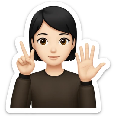with black hair and making this gesture 👍🏻 sticker