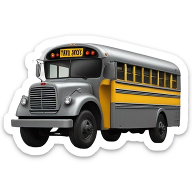 Side view Graphite colored 1956 Trailways school bus sticker
