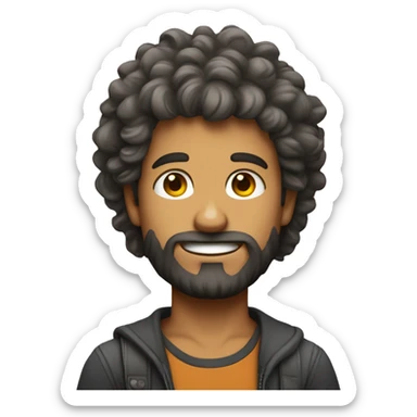 personagem masculino com cabelo em topete, gordinho sticker