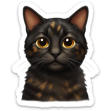 Dark tortoiseshell cat sticker