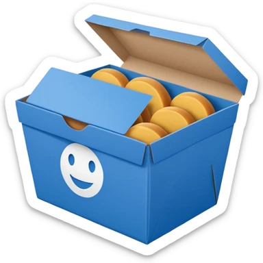 Takeaway Food Box blue sticker