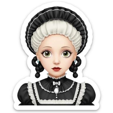 Lene Lovich in white like victorian maid sticker