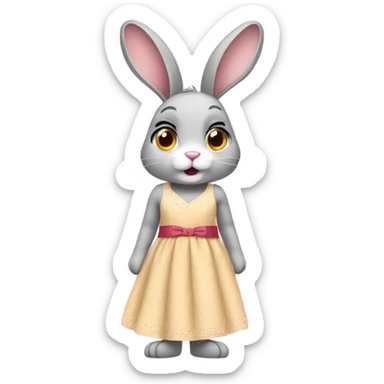 A rabbit in a dress sticker