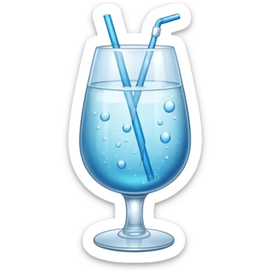 GLASS WITH FIZZ WATER sticker