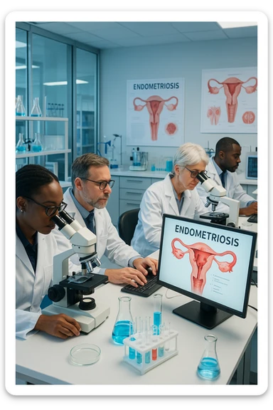 Scienziati americani che studiano l'endometriosi sticker