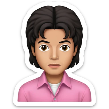 Make micheal jackson with a pink shirt on sticker