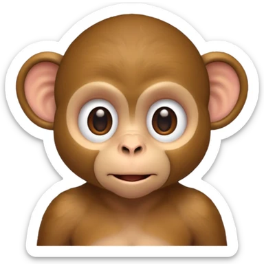 monkey cupping ear sticker
