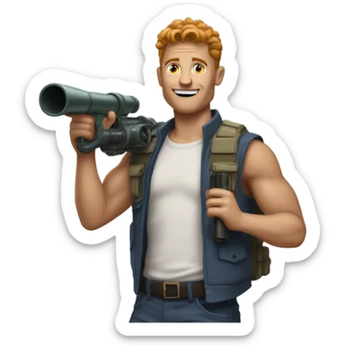 Spencer rattler hold a bazooka sticker