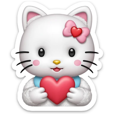 Genera esta emojis 🤍 con un hello Kitty en el medio sticker
