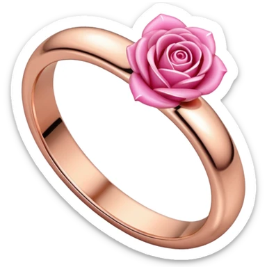 create a wedding ring emoji with a pink tone sticker
