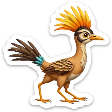realistic roadrunner bird emoji, running with long skinny tail pointed down and back sticker