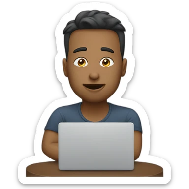 Guy kisses Laptop sticker