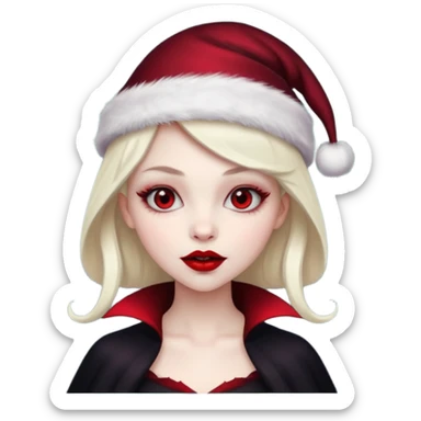 vampire girl with Christmas hat sticker