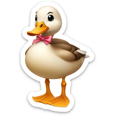 duck with bows sticker