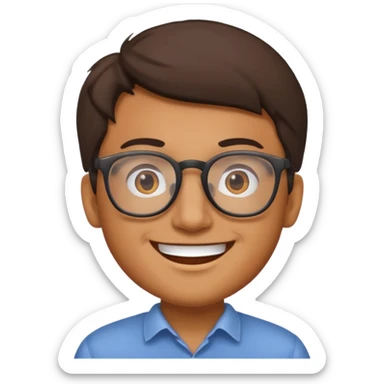 man wear glasses smile sticker