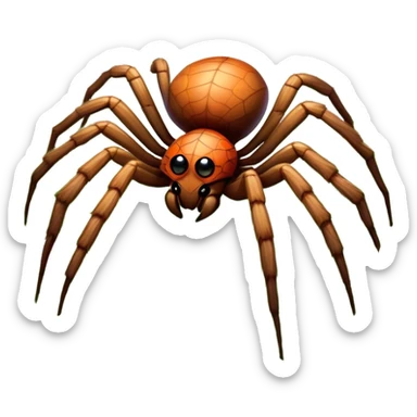 Huge spider sitting on grass with flowers, surrounded by a lush meadow. Detailed legs and body, with soft natural lighting enhancing its texture. Calm, serene background with vibrant greenery and a clear sky. Transparent background. sticker