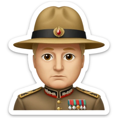 Mussolini com chapéu de penacho sticker