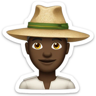 ghanaian man with traditional hat sticker