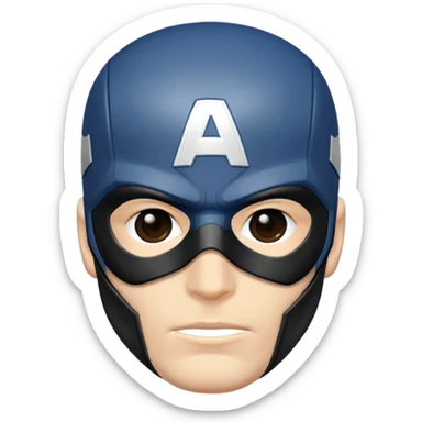 captain america face with the black mask sticker