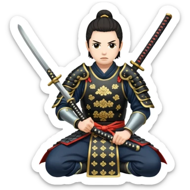seppuku, kneeling samurai sticker