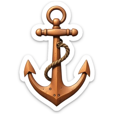 anchor object icon, metal anchor, slightly rusty texture, 3D cartoon, soft shadow, mobile game icon style, centered, clean background, no text, no watermark
 sticker