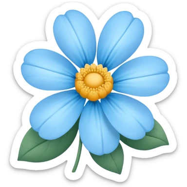 light blue  flower cute  sticker