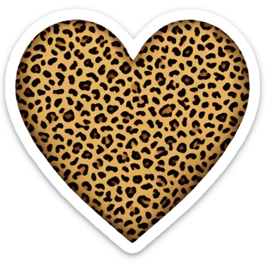Leopard print heart sticker