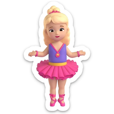 white baby girl dancer sticker