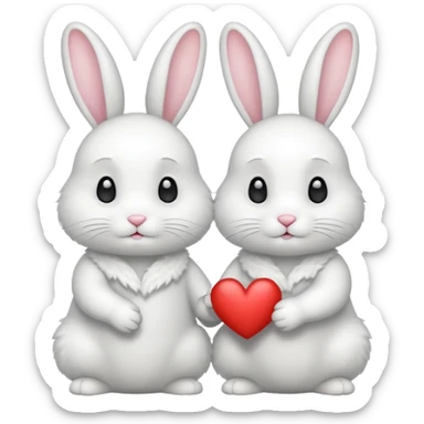 two rabbits colllobrating sticker