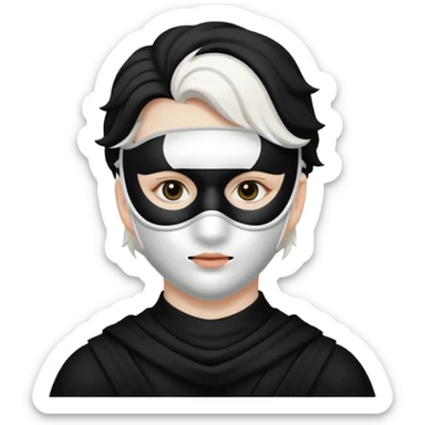 burglar with mask and black white clothes sticker
