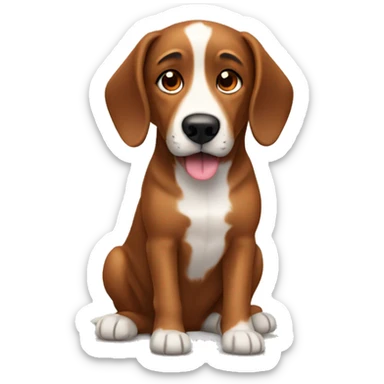 Dog with brown floppy ears sticker