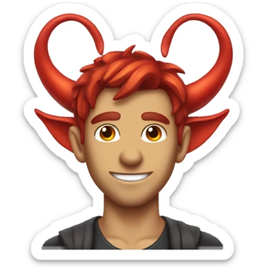 male fairy with devil ears but friendly sticker