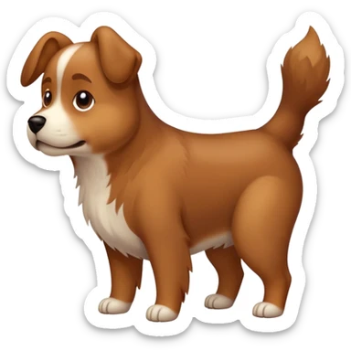 Dog pooping sticker