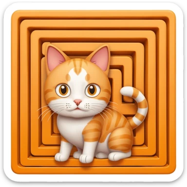 A cartoon cat in a maze with Carter sticker