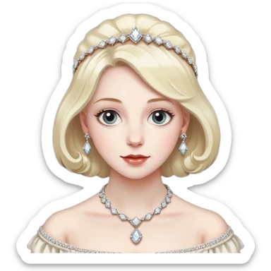 a young lady from the regency era called Frances, named the diamond of the season sticker