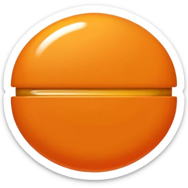 Orange Round Pill with line down middle sticker