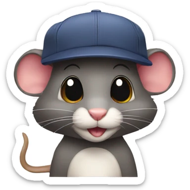 Ratón con gorra sticker