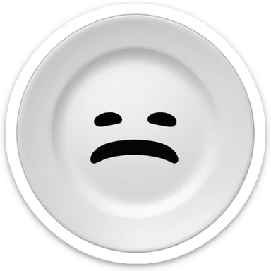An empty plate with leftovers sticker