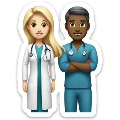 Male Nurse and female doctor sticker