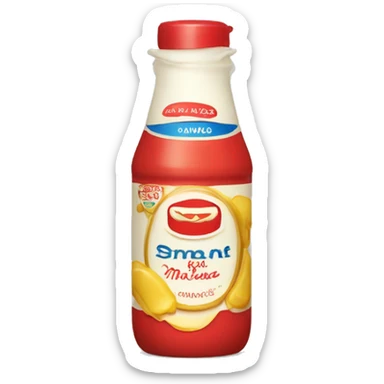 Bottle of Mayonnaise red caps sticker