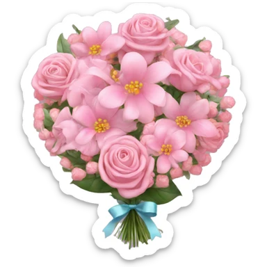 Flowers, Bouquets, New Year's aesthetic, Bows, Pink heart sticker