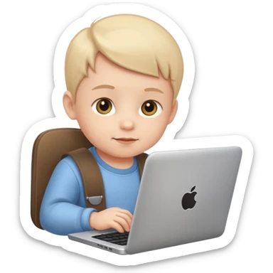 A baby DEVELOPER WITH A laptop sticker