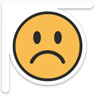 flat toon style frowny face emoji sticker